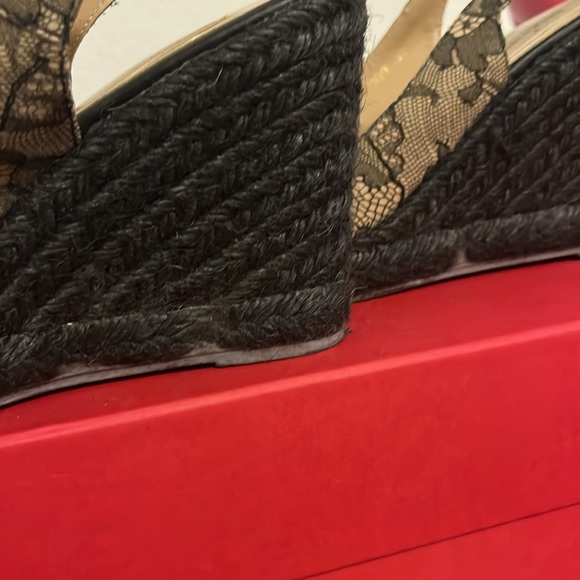 VALENTINO Black Lace Slingback Wedges/Espadrilles/Heels 39/9 - Picture 5 of 7